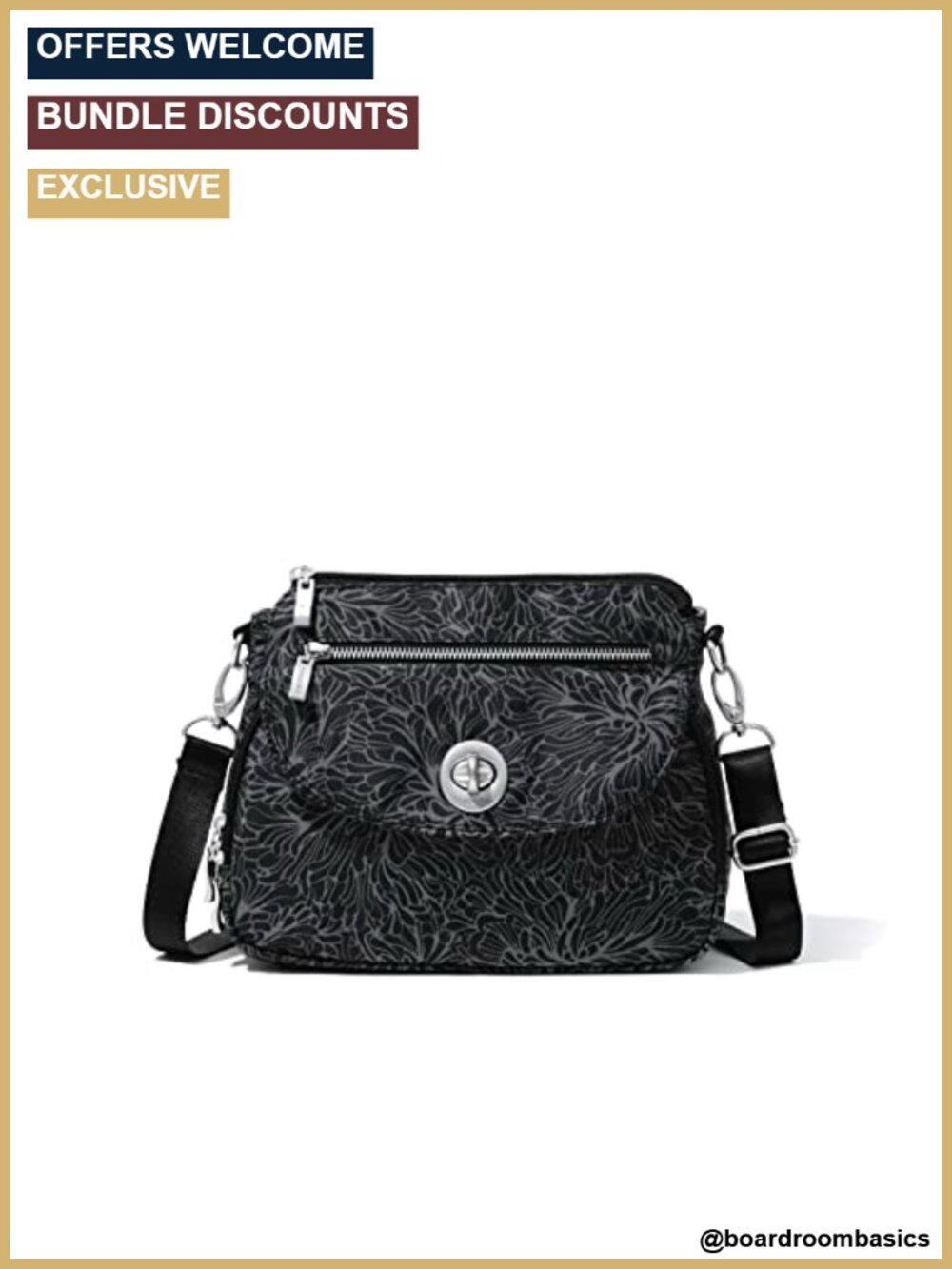 Lightweight Water-Resistant Crossbody Bag RFID Travel Purse Adjustable Strap